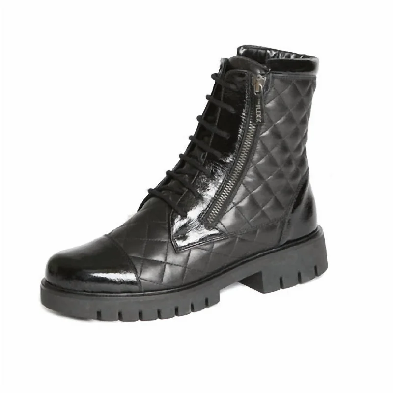 Comfortable Walking Shoes Women's Granger Quilted Leather Boot In Black