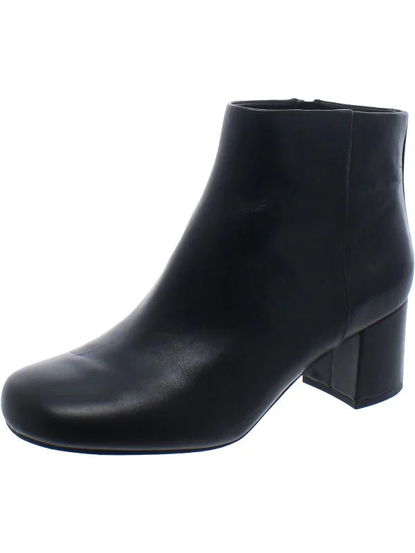 Flexible Sole Shoes Sale Womens Leather Block Heel Ankle Boots