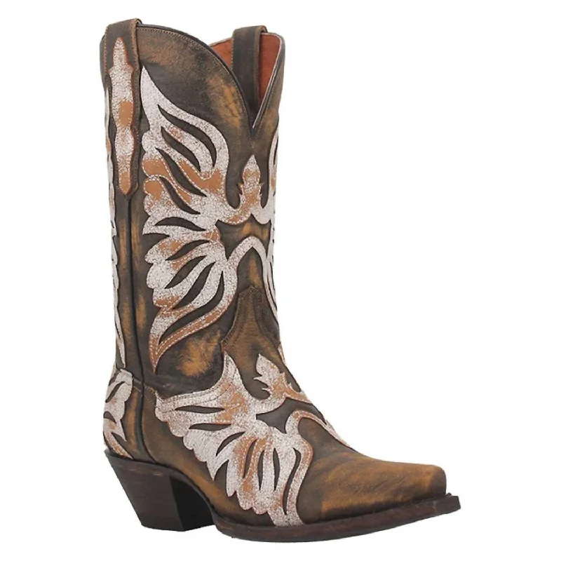 Limited Time Offer Women's Leather Western Cowboy Boots In Brown