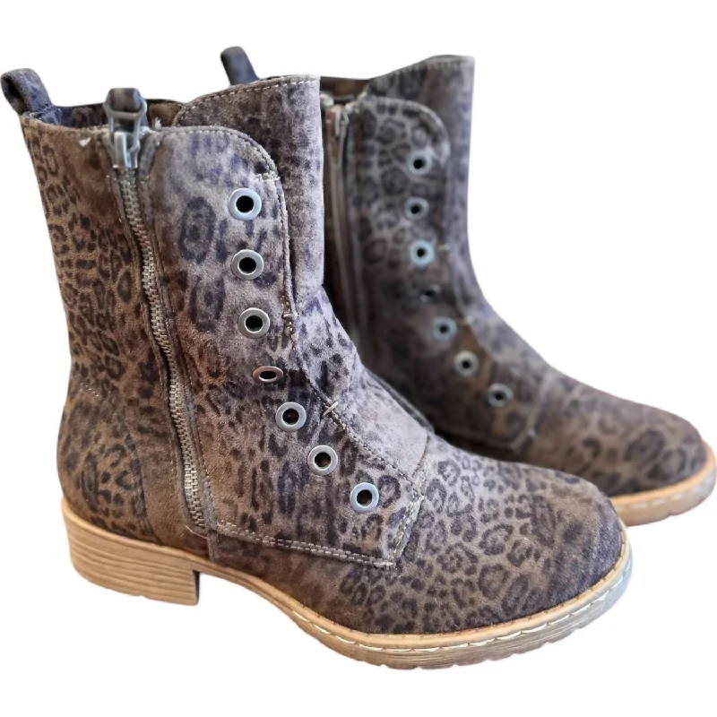 Comfort Meets Fashion Women's Whitley Combat Bootie In Leopard