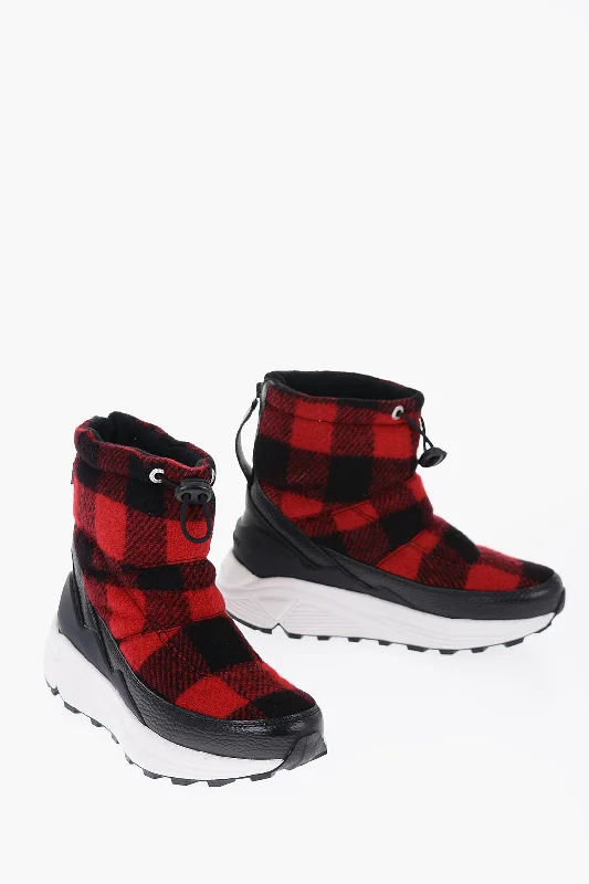 All-Day Comfort Shoes Promotion Woolrich Buffalo Checked Virgin Wool Arctic Booties With Leather Deta All-Day Comfort Shoes Promotion Woolrich Buffalo Checked Virgin Wool Arctic Booties With Leather Deta
