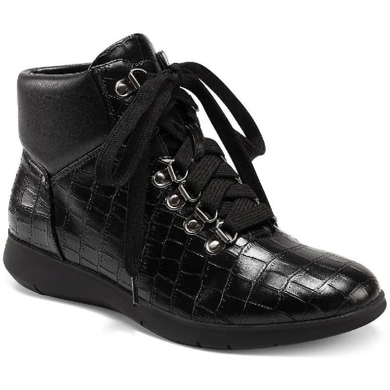 Elegant Style Aerosoles Womens Frankie Faux Leather Ankle Combat & Lace-up Boots