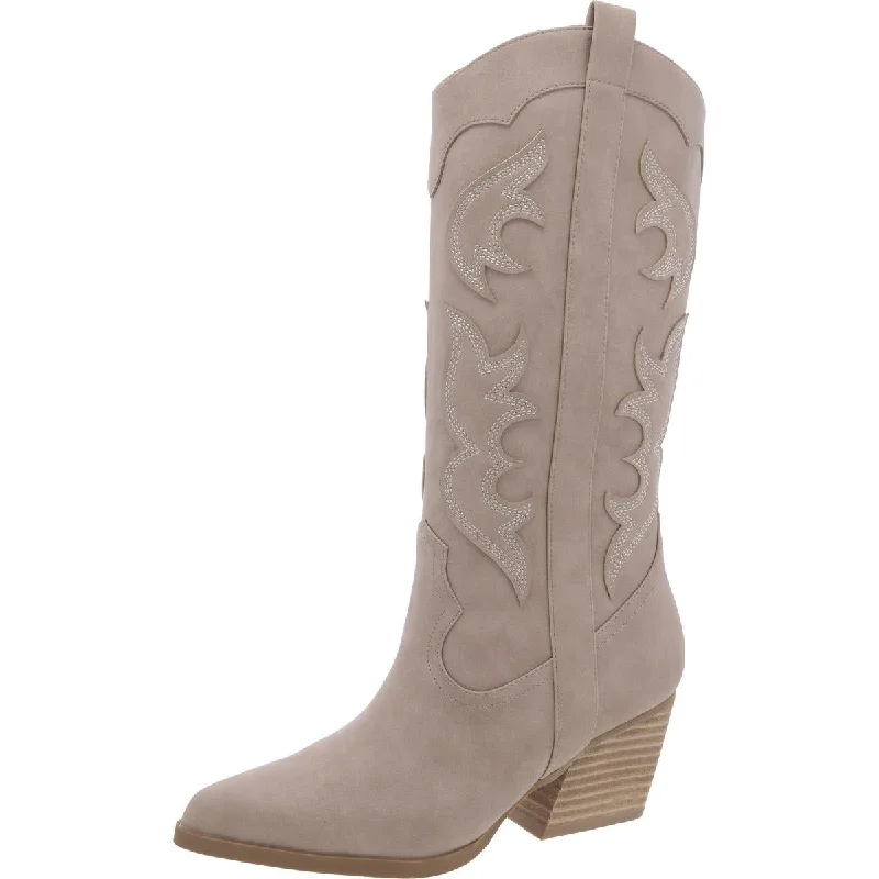 Flash Sale KRANZ Womens Leather Block Heel Cowboy, Western Boots
