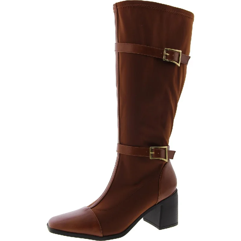 Elegant Evening Shoes Deal Womens Toe Cap Square Toe Knee-High Boots