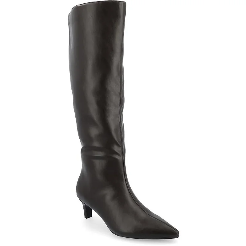 Non-Slip Shoes Sale Tullip Womens Pointed Toe Kitten Heel Knee-High Boots