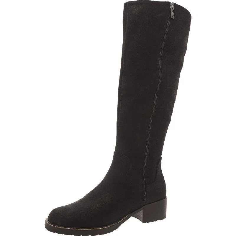 Slip-On Shoes Promotion Womens Faux Suede Block Heel Knee-High Boots
