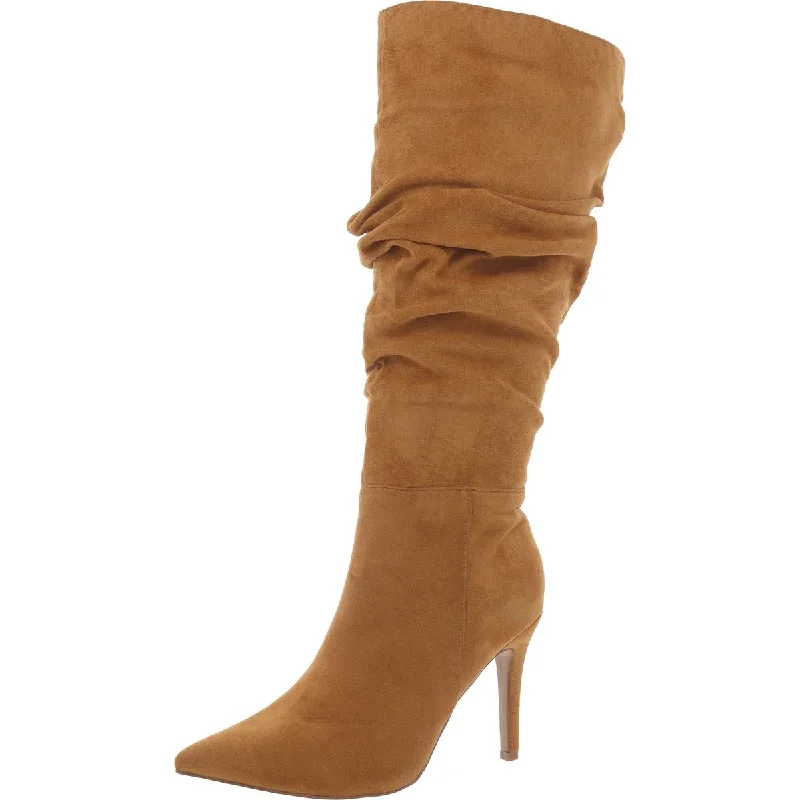 Everyday Shoes Promotion Womens Faux Suede Pointed Toe Knee-High Boots