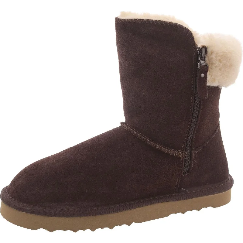 Versatile Shoes Promotion Womens Suede Cold Weather Shearling Boots
