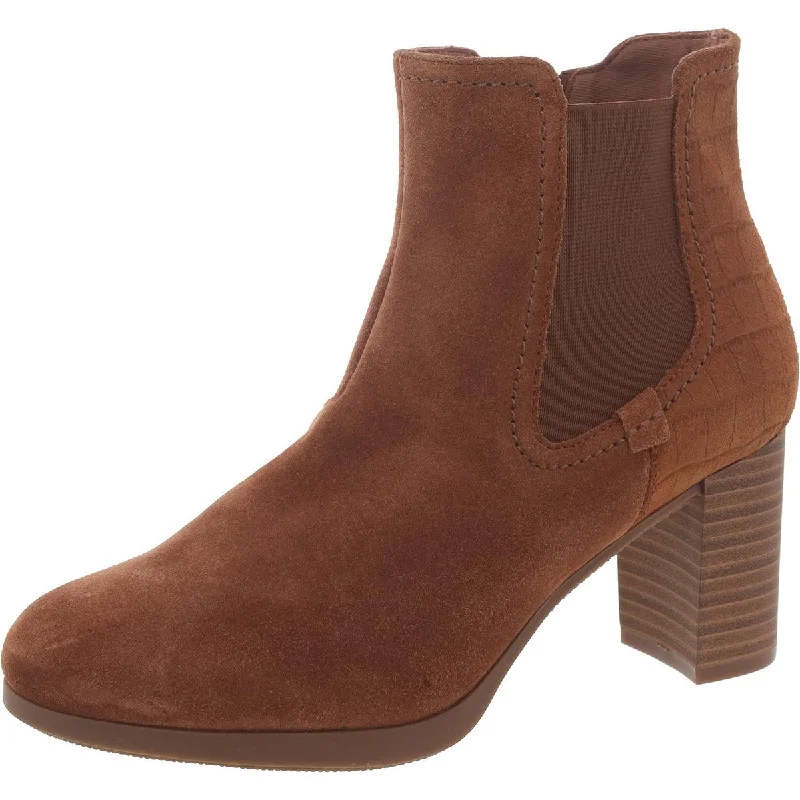 Must-Have Boots Sale Womens Faux Suede Block Heel Chelsea Boots