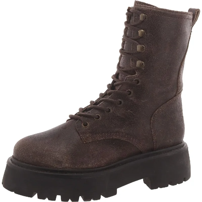 Fashion Casual Shoes Rowen Womens Leather Ankle Combat & Lace-Up Boots