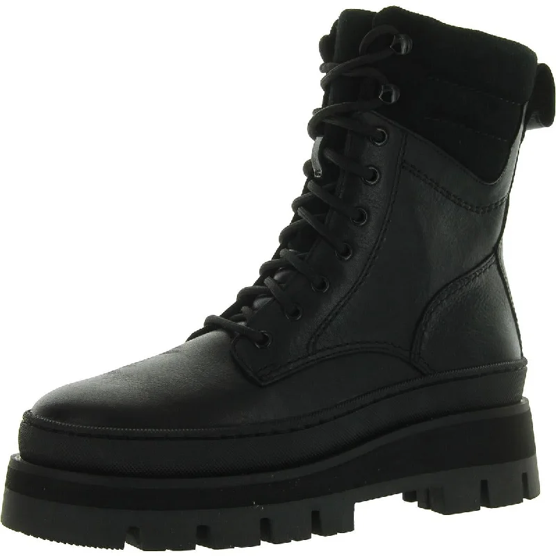 Chic Styles ORIANNA2 HIKE Womens Leather Platform Combat & Lace-Up Boots