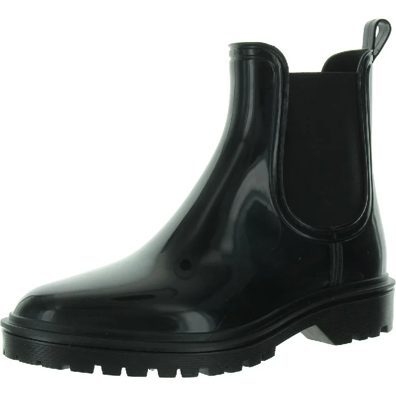 Trend Leading Collection Womens Rainboots Lugged Sole Ankle Boots