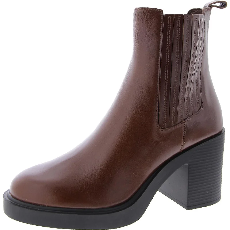 Day To Night Styles Kayden Womens Leather Block Heel Ankle Boots