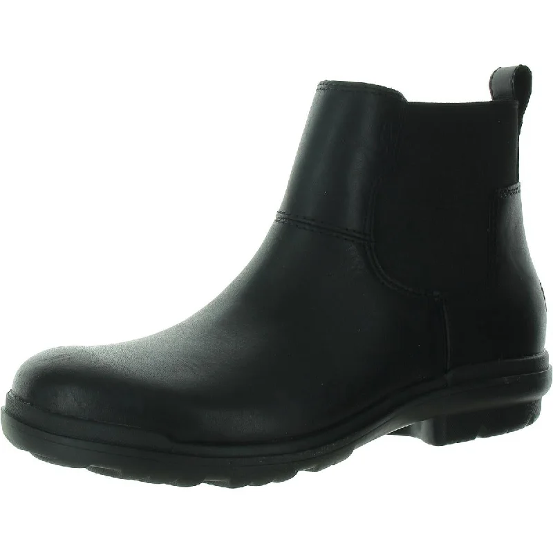 Fashion Forward Womens Leather Waterproof Chelsea Boots