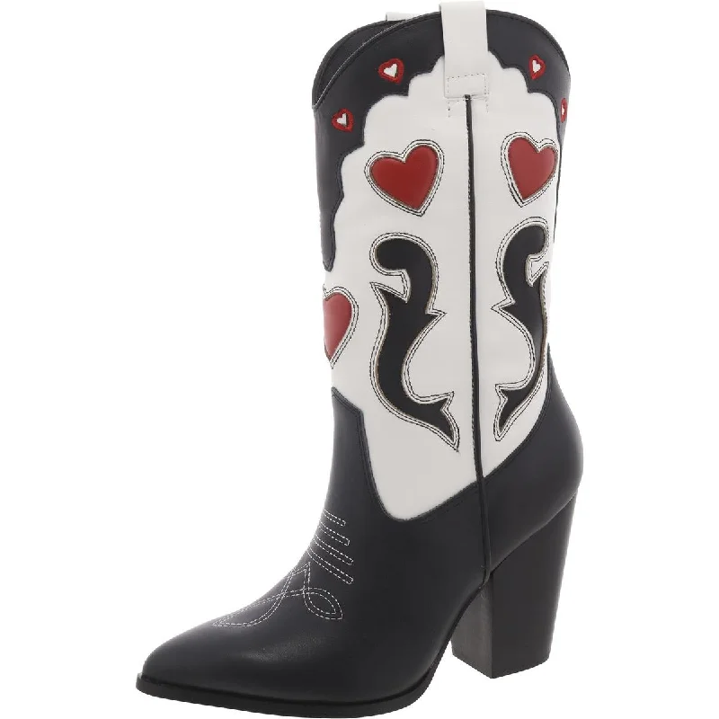 Durable Fashion Picks Lovestruck Womens Pointed Toe Block Heel Cowboy, Western Boots
