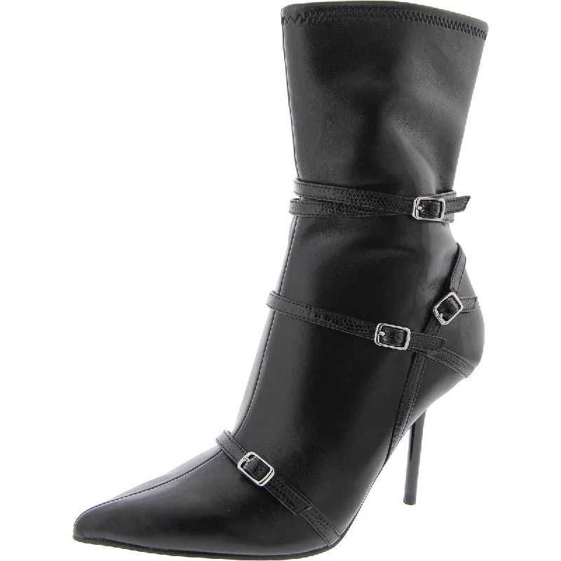 Relaxed Style Steele Womens Faux Leather Pointed Toe Mid-Calf Boots