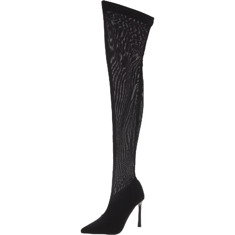 Season Sale Evie Womens Sheer Pointed Toe Over-The-Knee Boots