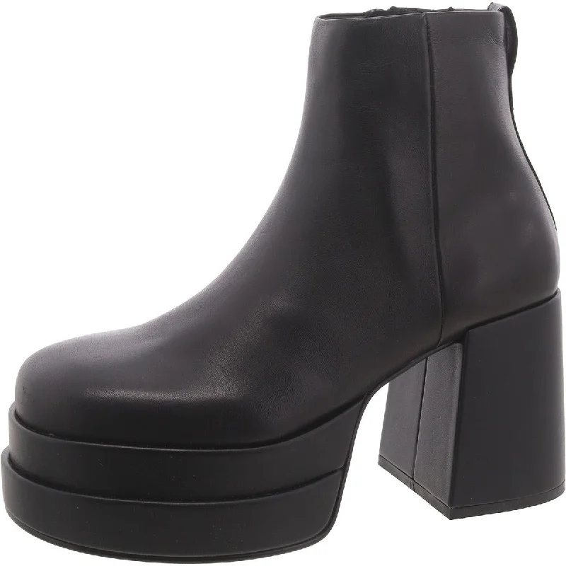 Sleek Versatile Footwear Viper Womens Leather Block Heel Ankle Boots