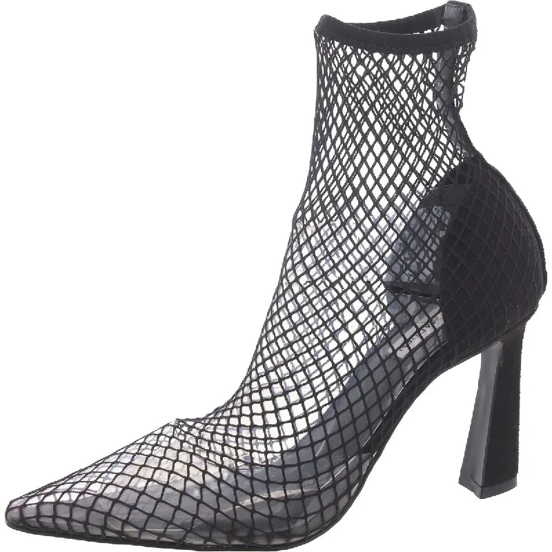 Chic Breathable Shoes Salem Womens Fishnet Pointed Toe Ankle Boots