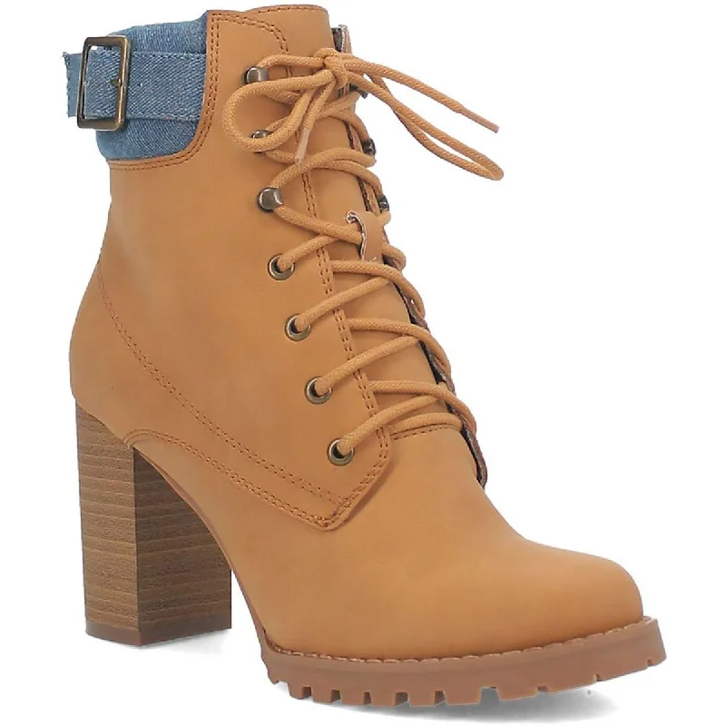 Limited Time Flash Sale Code West Womens Hashtag Lace-up Block Heel Combat & Lace-up Boots