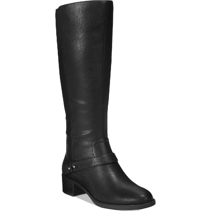 Outdoor Hiking Shoes Promotion Easy Street Womens Jewel Faux Leather Stacked Heel Riding Boots