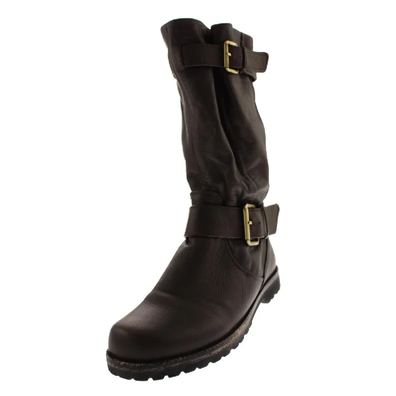 Comfortable Travel Shoes Gentle Souls Womens Buckled Up  Leather Mid-Calf Riding Boots