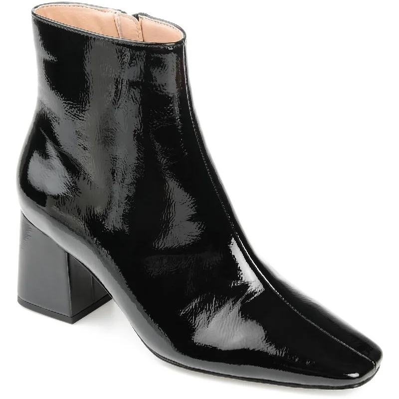 The Latest Trends Journee Collection Womens Faux Leather Block Heel Booties