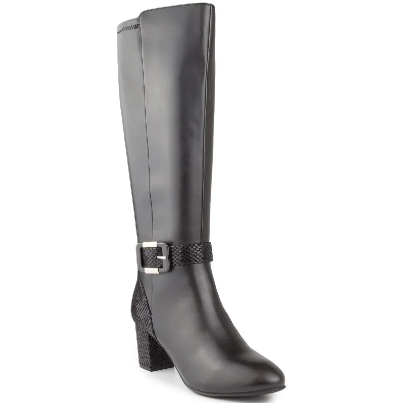 Street-Style Slip-Ons Karen Scott Womens Isabell Faux Leather Knee-High Boots