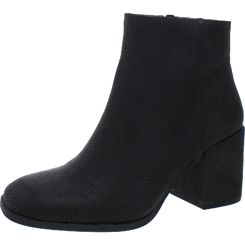 Chic Breathable Shoes Mix No. 6 Womens Benisa Faux Leather Snake Print Ankle Boots