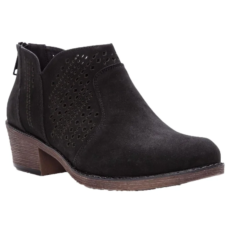 Hot Styles Propet Womens Remy Leather Block Heel Ankle Boots