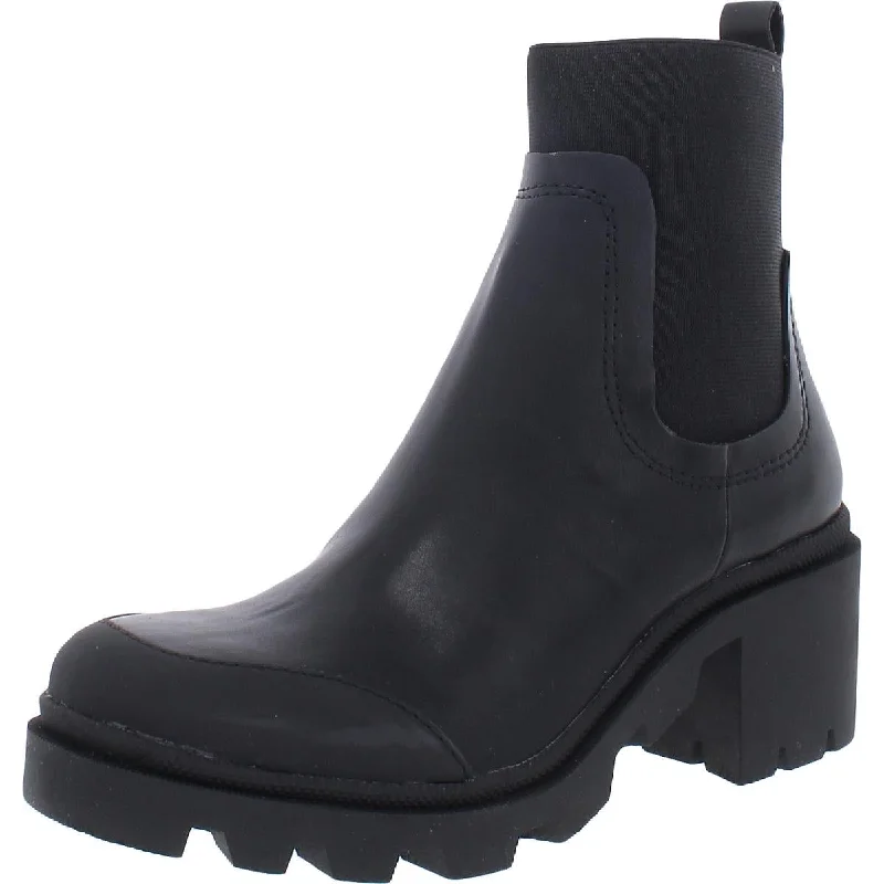 Casual Fashion Steve Madden Womens Hanna Faux Leather Lug Sole Chelsea Boots
