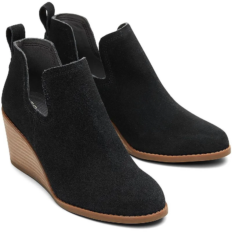 Street-Ready Casual Shoes Toms Womens Kallie Suede Wedge Heel Shooties