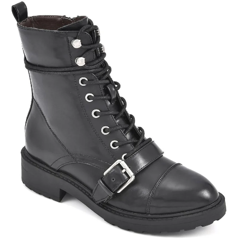 Minimalist Fashion Sale White Mountain Womens Decree Faux Leather Block Heel Combat & Lace-up Boots