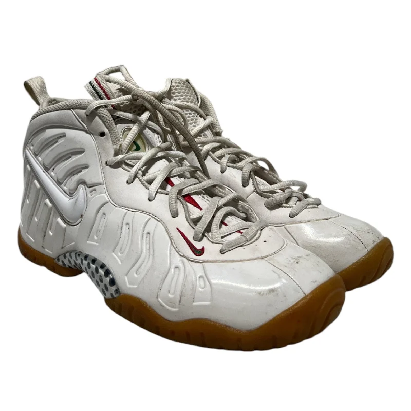 Women's Chic Footwear NIKE///Hi-Sneakers/US 7/Plain/Leather/WHT//W [Street] Street/air foamposite pro white gucci