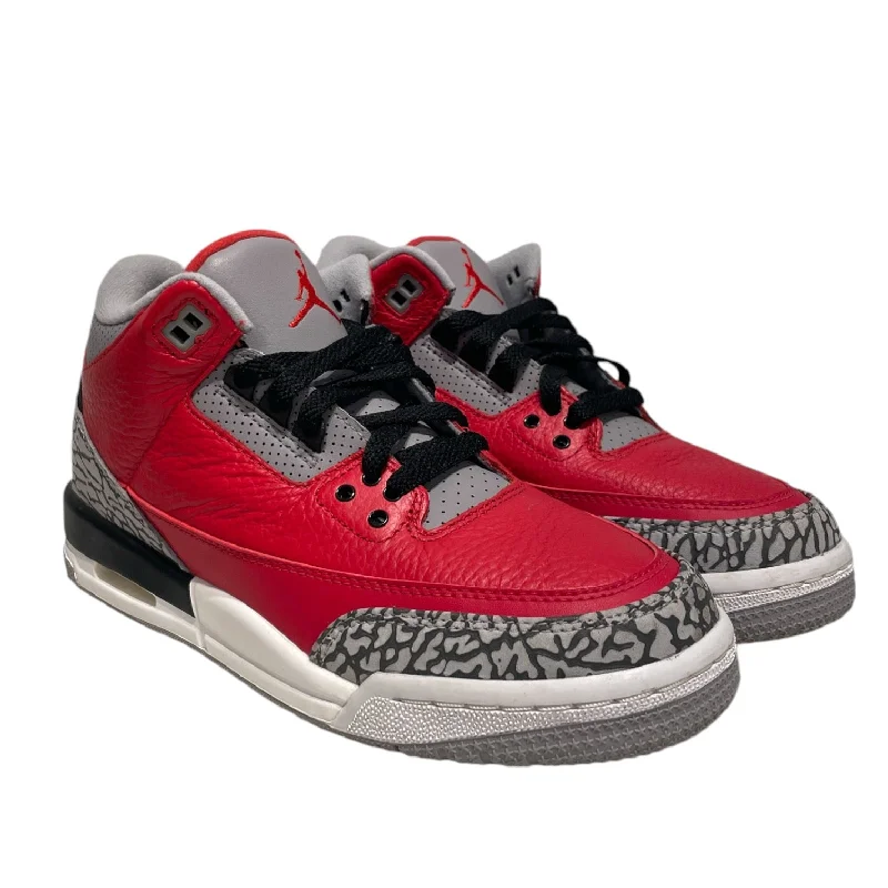 Budget Friendly Jordan/Low-Sneakers/US 7/Leather/RED/JORDAN 3