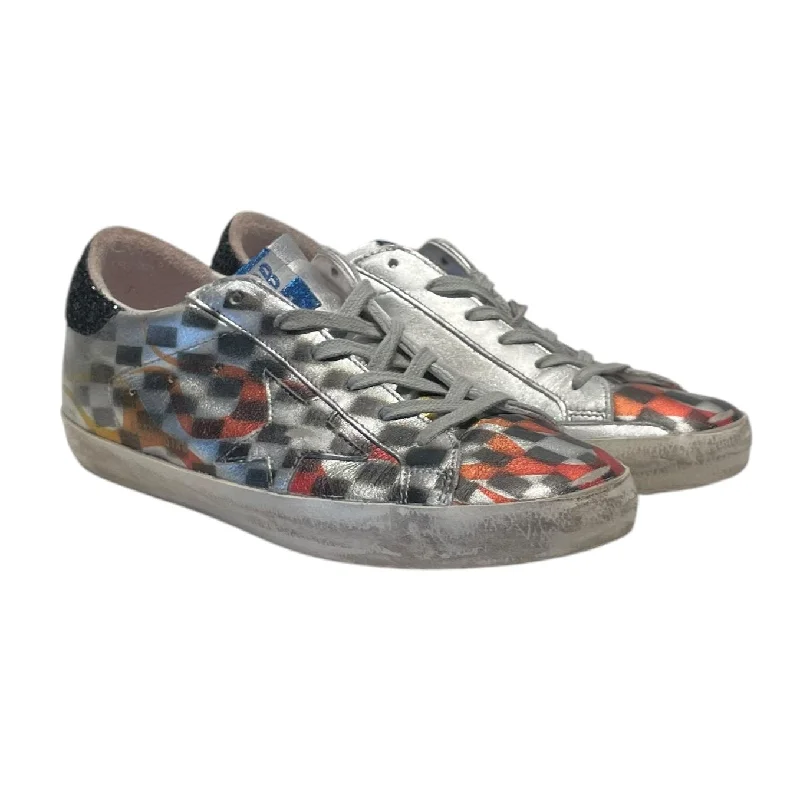 Winter Warehouse Sale GOLDEN GOOSE/Low-Sneakers/EU 39/All Over Print/Leather/MLT/Silver Checker