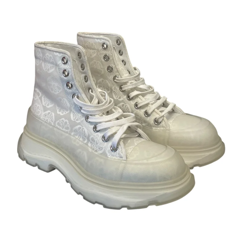 Women's Cozy Winter Boots Alexander McQueen/Hi-Sneakers/EU 41/Floral Pattern/WHT/Tread Slick Boots