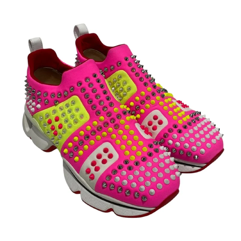 Women's Office Shoes Christian Louboutin/Low-Sneakers/EU 40/Border/Polyester/PNK/Neoprene Spike Sock