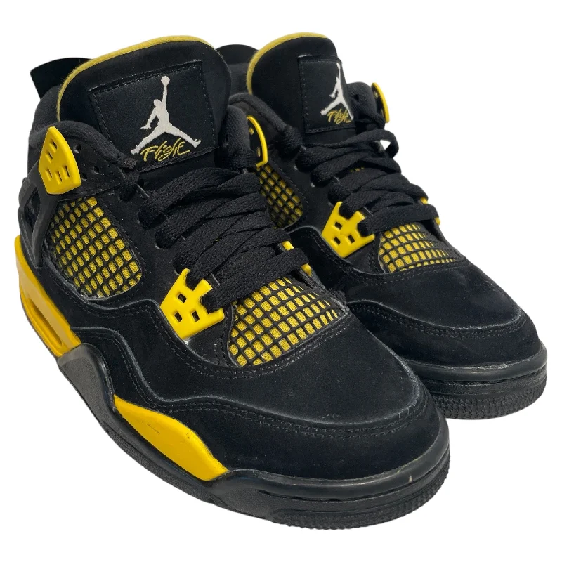 Limited Edition Jordan/Hi-Sneakers/US 6/Suede/BLK/Yellow Thunder 4s
