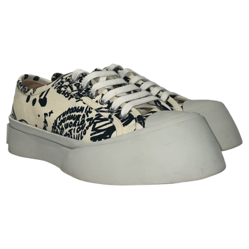Street-Style Slip-Ons MARNI/Low-Sneakers/Cotton/WHT/Platform/Black white Marni Sneakers