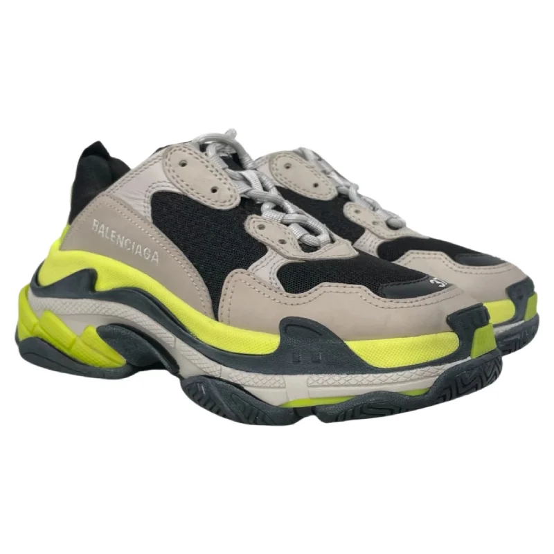 Absurdly Cheap Sale BALENCIAGA/Low-Sneakers/US 6/Border/Polyester/GRY/highlight green