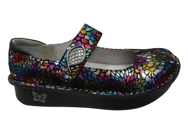 Business Casual Shoes Discount Alegria Paloma Minnow Rainbow Womens Leather Mary Jane Shoes
