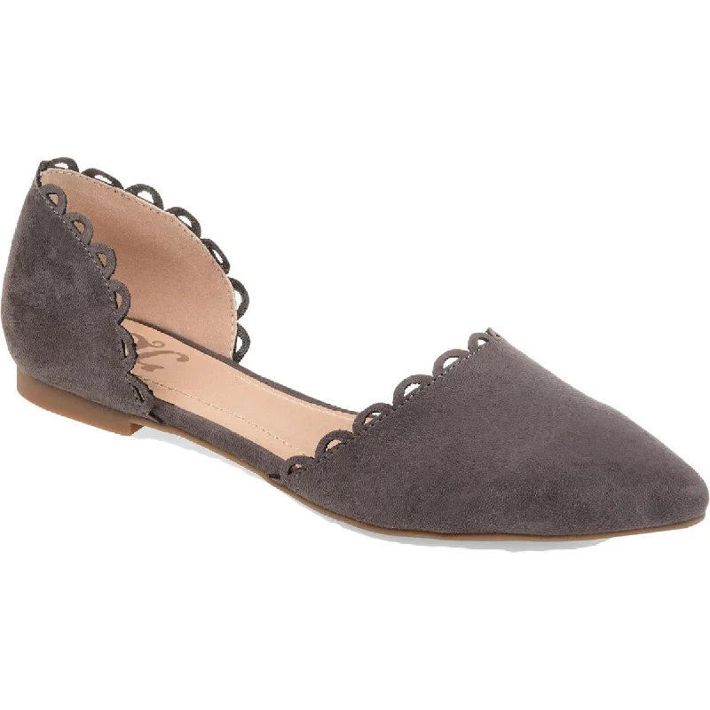 Stylish Shoe Discounts Jezlin Womens Scalloped Slip On Pointed Toe Flats