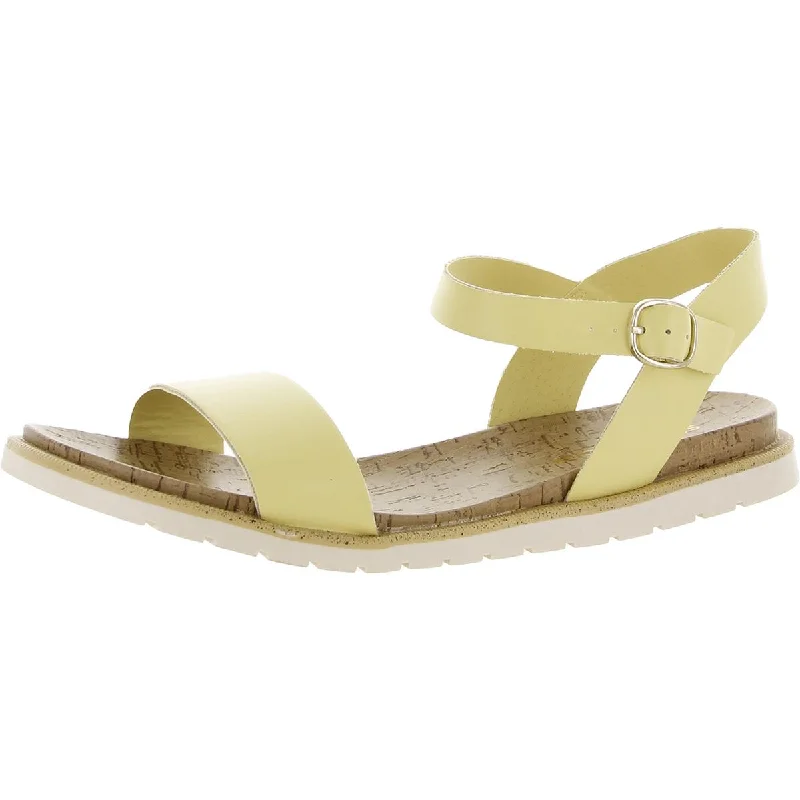 Mega Sale Mattie Womens Faux Leather Open Toe Flats