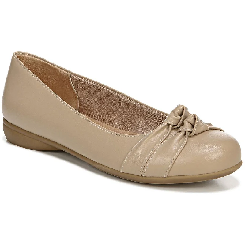 Affordable Shoe Fashion Anika Womens Faux Leather Knot Front Ballet Flats