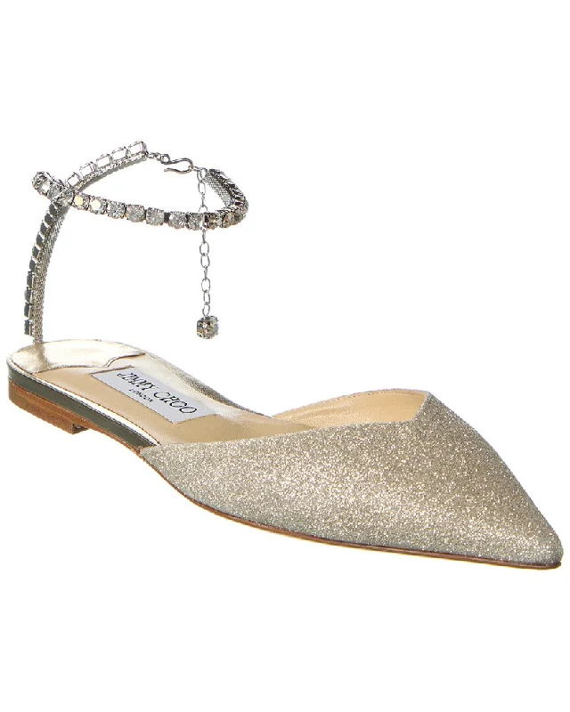 Soft Sole Casual Shoes Jimmy Choo Saeda Glitter Flat