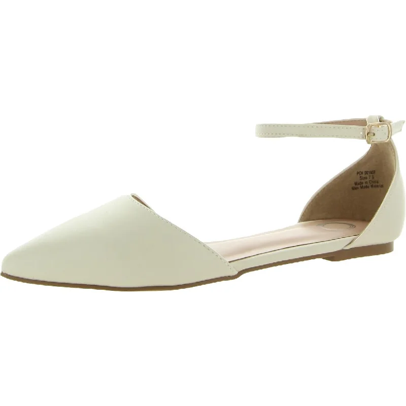 Formal Shoes Deals Womens Faux Leather Ankle Strap D'Orsay