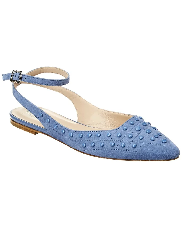 Stylish Walking Shoes Tod's Suede Ankle-Strap Flat