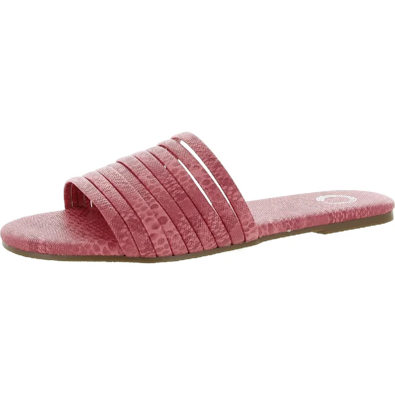 Budget Saver Womens Slip On Open Toe Flatform Sandals