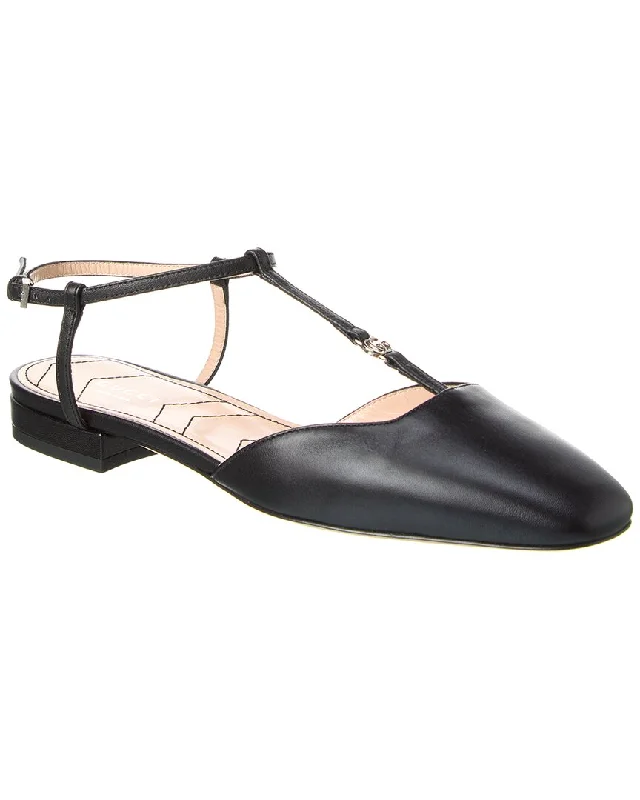 All-Season Shoes Discount Gucci Double G Leather Ballet Flat